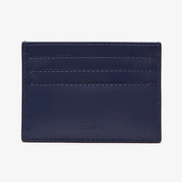 Ví Đựng Thẻ Lacoste The Blend Monogram Print Card Holder NH4484BG Màu Xanh Navy