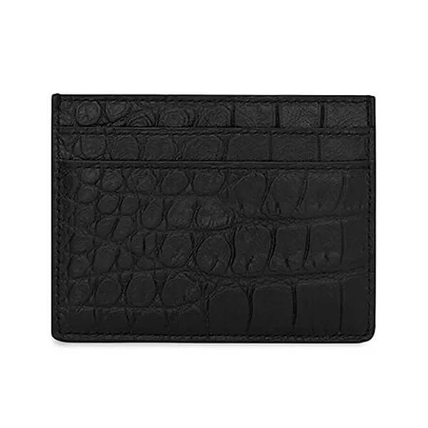 Ví Đựng Thẻ Yves Saint Laurent YSL Credit Card Case In Crocodile Embossed Leather Màu Đen - Túi xách - Vua Hàng Hiệu