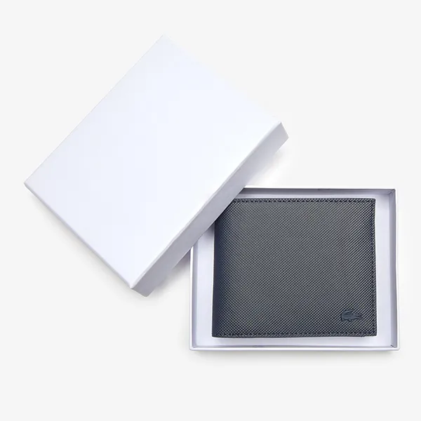 Ví Nam Lacoste Men's Classic Petit Piqué Three Card Wallet NH2309HC 021 Màu Xanh Navy