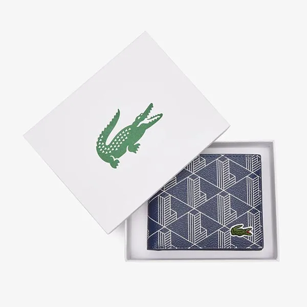 Ví Lacoste The Blend Monogram Print NH4483BG Màu Xanh Navy