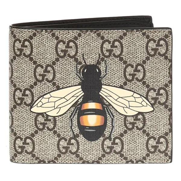 Ví Nam Gucci Bee Print GG Supreme Màu Nâu - Túi xách - Vua Hàng Hiệu