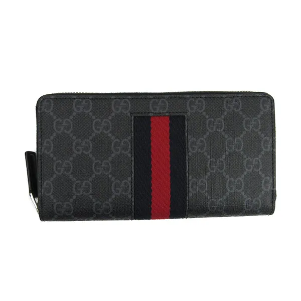 Ví Nam Gucci GG Supreme Round Wallet Purse Màu Đen