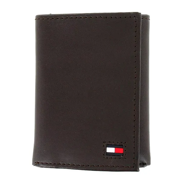 Ví Nam Tommy Hilfiger Men's Brown Genuine Leather Tri-Fold Wallet 31HP110019 Màu Nâu - Túi xách - Vua Hàng Hiệu