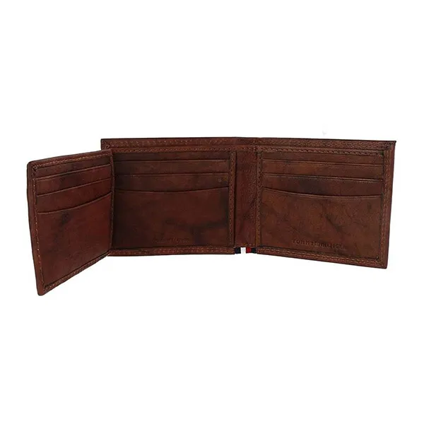 Ví Nam Tommy Hilfiger Passcase Bifold Men's Huck RFID Leather Traveler Wallet 31TL240006 Màu Nâu