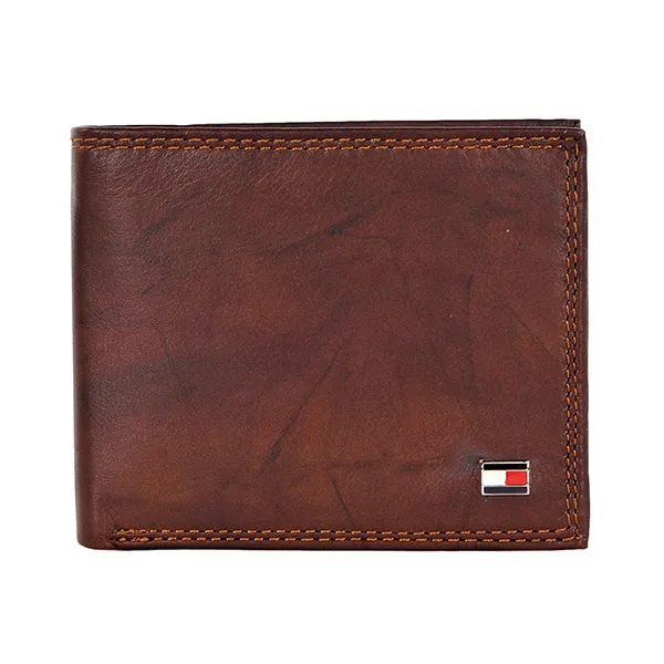 Ví Nam Tommy Hilfiger Passcase Bifold Men's Huck RFID Leather Traveler Wallet 31TL240006 Màu Nâu