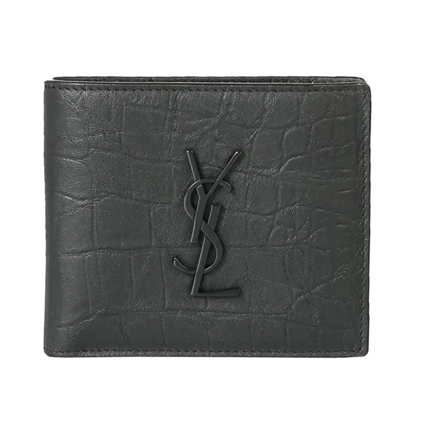 Ví Nam Yves Saint Laurent YSL Leather Monogram Wallet Màu Đen - Túi xách - Vua Hàng Hiệu