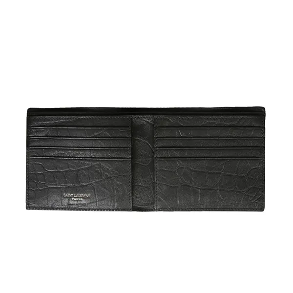 Ví Nam Yves Saint Laurent YSL Leather Monogram Wallet Màu Đen - Túi xách - Vua Hàng Hiệu