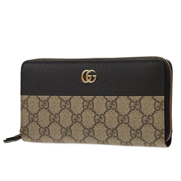 Ví Nữ Gucci Marmont GG Supreme Wallet Màu Nâu Đen
