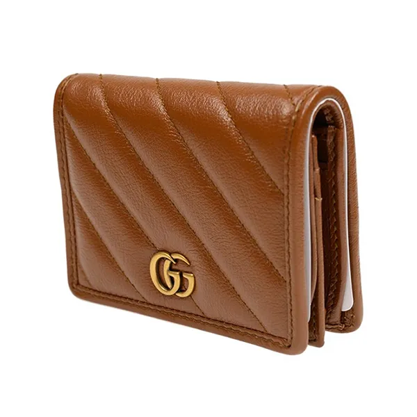 Ví Nữ Gucci Wallets GG Marmont 466492 0OLFT 2535 Card Holder Màu Nâu