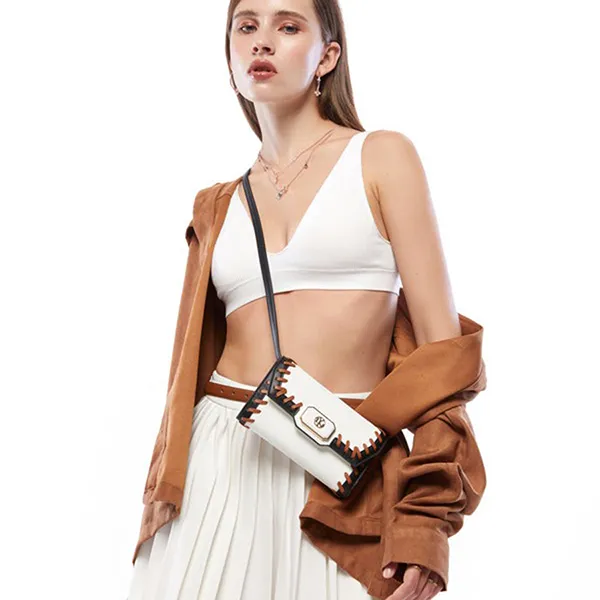 Ví Nữ Lyn Yoanna Wallets On Chain LL23FWF102 White Màu Trắng Đen