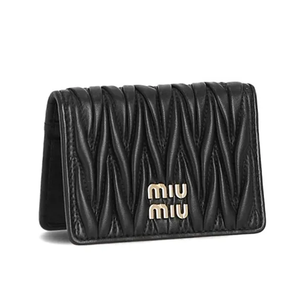 Ví Nữ Miu Miu Matelassé Nappa Leather Card Holder Màu Đen - Túi xách - Vua Hàng Hiệu