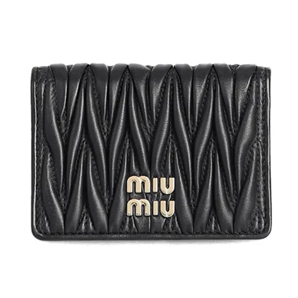 Ví Nữ Miu Miu Matelassé Nappa Leather Card Holder Màu Đen - Túi xách - Vua Hàng Hiệu