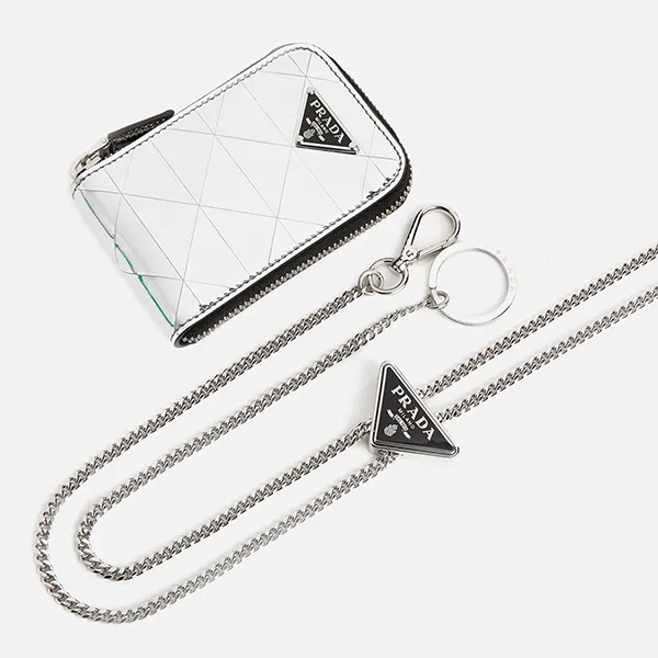 Ví Prada Purse With Chain Silver Màu Bạc - Túi xách - Vua Hàng Hiệu