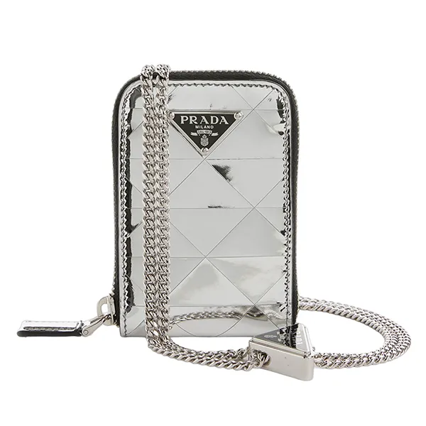 Ví Prada Purse With Chain Silver Màu Bạc - Túi xách - Vua Hàng Hiệu