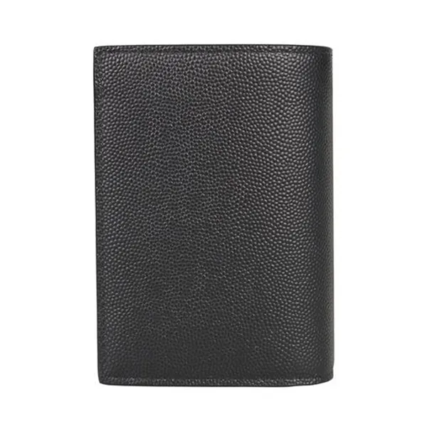 Ví Yves Saint Laurent YSL Plain Leather Folding Wallet Logo Màu Đen - 3