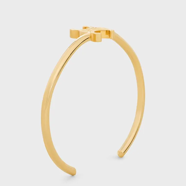 Vòng Đeo Tay Nữ Celine Triomphe Asymmetric Cuff In Brass With Gold Finish Màu Vàng - Trang sức - Vua Hàng Hiệu