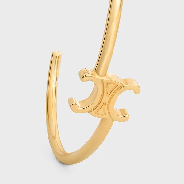 Vòng Đeo Tay Nữ Celine Triomphe Asymmetric Cuff In Brass With Gold Finish Màu Vàng - Trang sức - Vua Hàng Hiệu