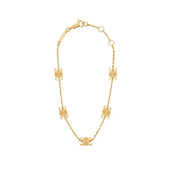 Vòng Đeo Tay Nữ Celine Triomphe Mini Triomphe Bracelet In Brass With Gold Finish Màu Vàng - Trang sức - Vua Hàng Hiệu