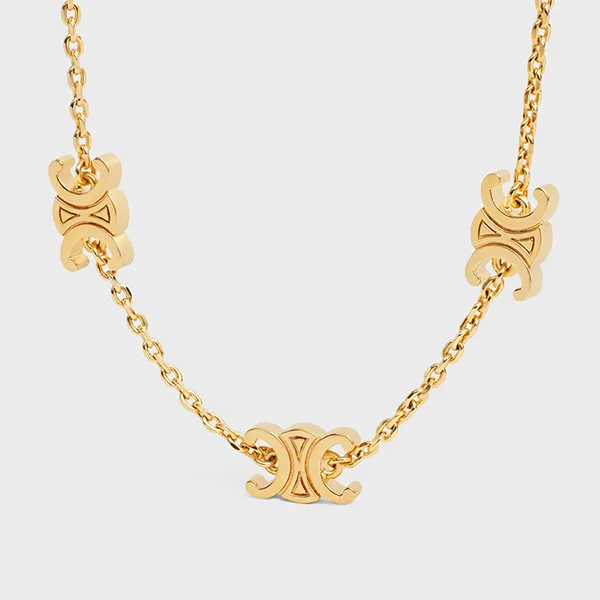 Vòng Đeo Tay Nữ Celine Triomphe Mini Triomphe Bracelet In Brass With Gold Finish Màu Vàng - Trang sức - Vua Hàng Hiệu