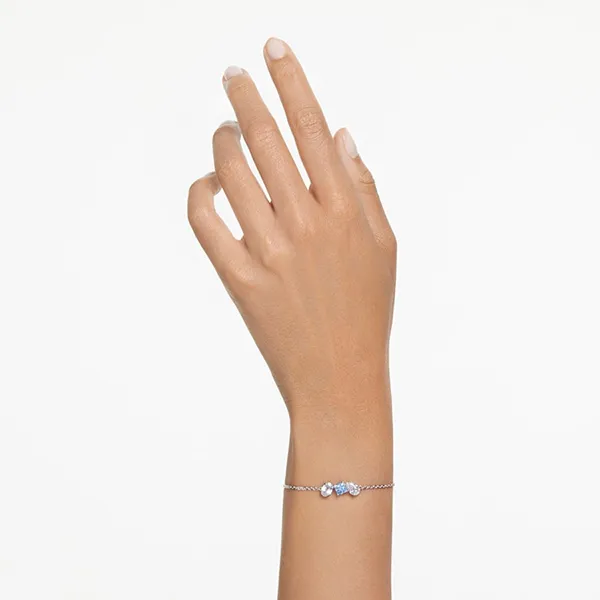 Vòng Đeo Tay Nữ Swarovski Mesmera Bracelet Mixed Cuts, Blue, Rhodium Plated 5668359 Màu Bạc Phối Xanh