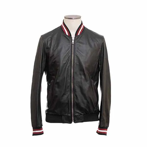 Áo Bomber Nam Bally Lambskin Leather Jacket Màu Đen - Thời trang - Vua Hàng Hiệu
