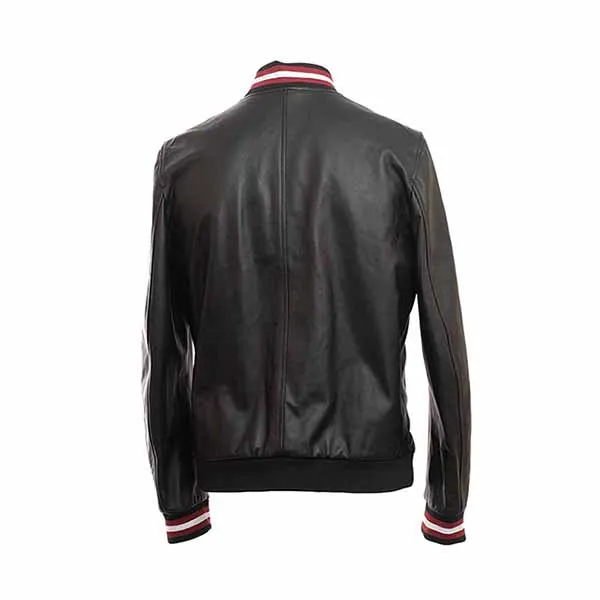 Áo Bomber Nam Bally Lambskin Leather Jacket Màu Đen - Thời trang - Vua Hàng Hiệu