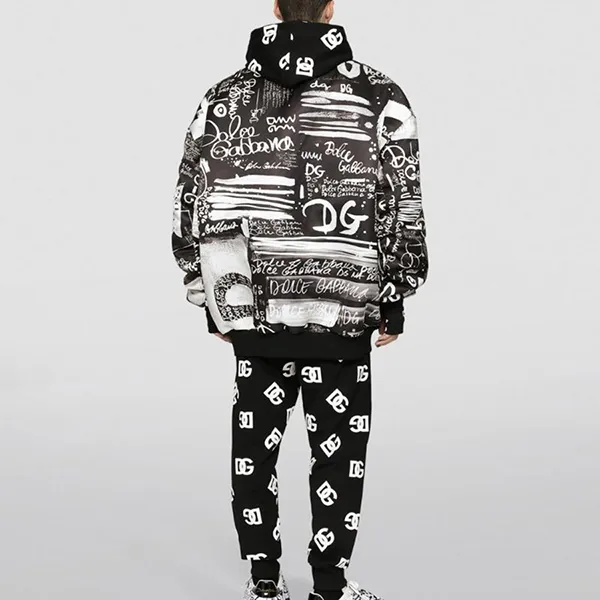 Áo Bomber Nam Dolce & Gabbana D&G Graffiti Print Jacket Màu Đen Họa Tiết