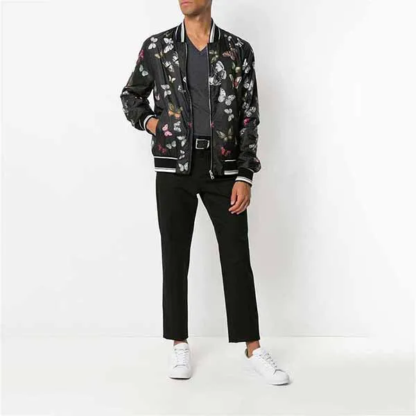 Áo Bomber Nam Dolce & Gabbana D&G Playful Angels And Flower Print Black Jacket Màu Đen Hoạ Tiết - Thời trang - Vua Hàng Hiệu