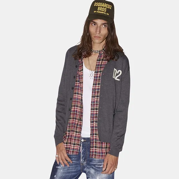 Áo Cardigan Nam Dsquared2 S74HA1232 S16794 860M Màu Xám Size S - Thời trang - Vua Hàng Hiệu