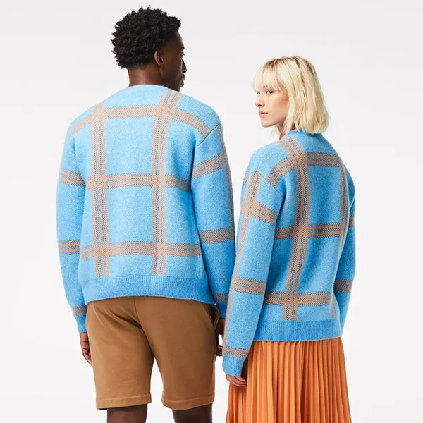 Áo Cardigan Lacoste Tartan Pattern Wool Màu Xanh Blue - Thời trang - Vua Hàng Hiệu