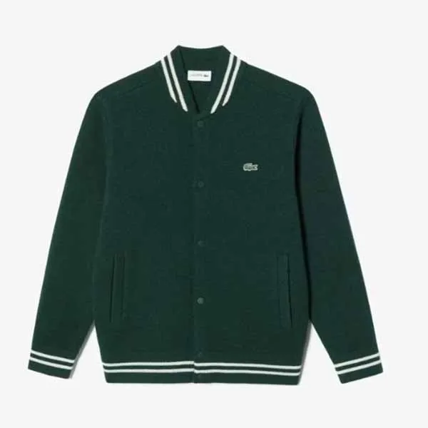 Áo Cardigan Nam Lacoste Men's Stadium AH131E-53N_YZP_KR254 Màu Xanh Lá Size 4