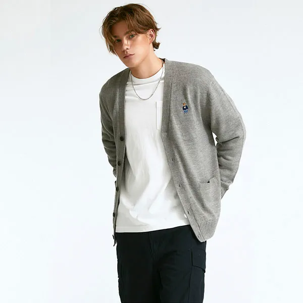 Áo Cardigan WHOAU Steve Vsneck WHCKD4901U Màu Xám