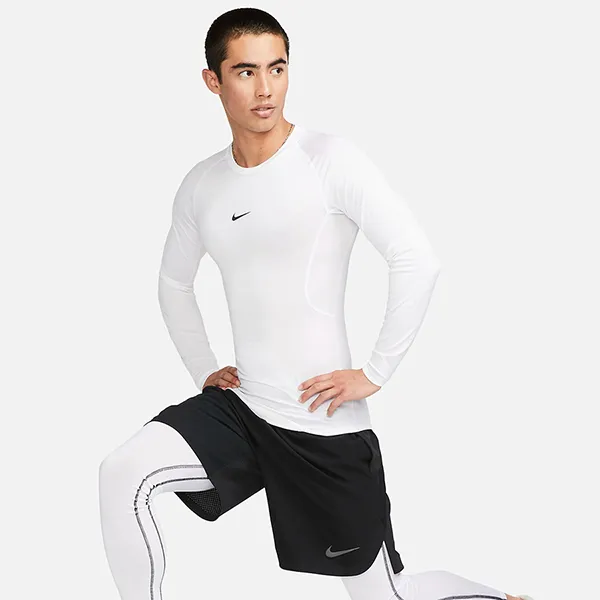 Áo Dài Tay Nam Nike Dri-FIT Tight Long-Sleeve Fitness FB7920-100 Màu Trắng