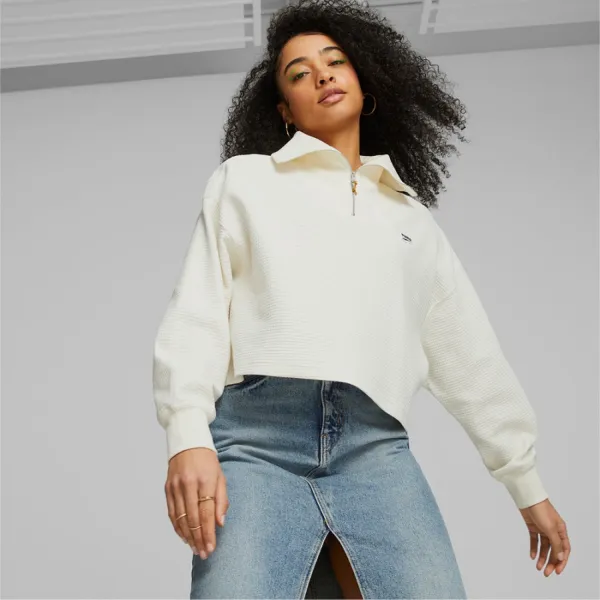 Áo Dài Tay Nữ Puma Downtown Half-Zip 62145865 Màu Trắng - Thời trang - Vua Hàng Hiệu