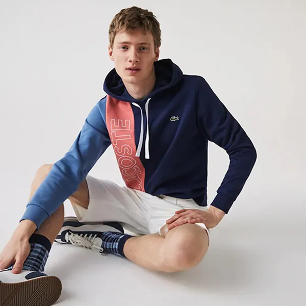 Áo Hoodie Lacoste Hooded Lettered Colourblock Fleece SH0178-51 Phối Màu