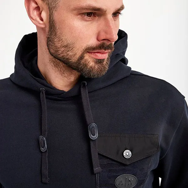 Áo Hoodie Nam Armani Exchange 3LZMGAZJZAZ Màu Xanh Navy Size XS
