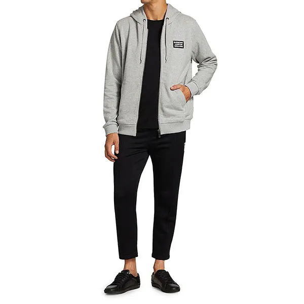 Áo Hoodie Nam Burberry Hove Check Zip In Gray For Men Màu Xám - Thời trang - Vua Hàng Hiệu