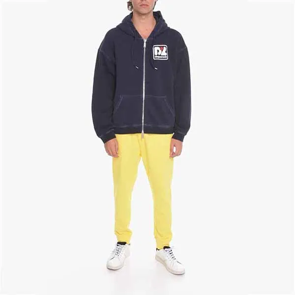 Áo Hoodie Nam Dsquared2 Cotton Retro Zip S71HG0121S25463478 Màu Xanh Đậm