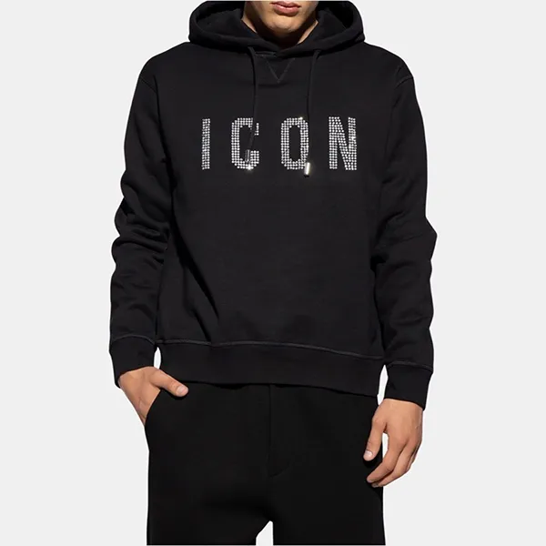 Áo Hoodie Nam Dsquared2 Icon S79GU0106 S25516 900 Màu Đen Size S