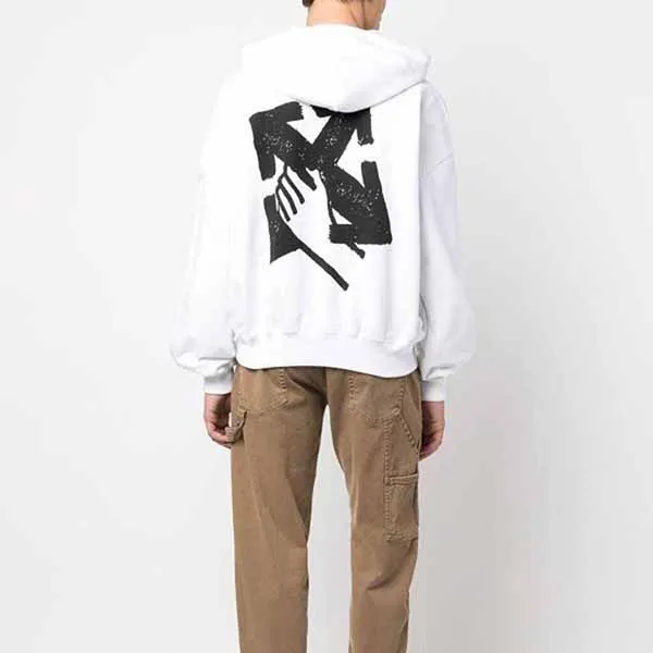Áo Hoodie Nam Off - White Hand Arrows OMBB110S23FLE0030110 Màu Trắng
