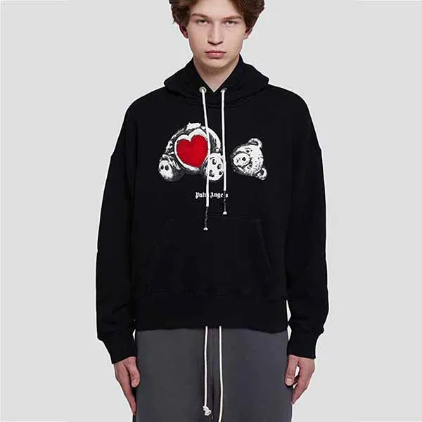 Áo Hoodie Nam Palm Angels Bear In Love PMBB058S21FLE0101001 Màu Đen Hoạ Tiết