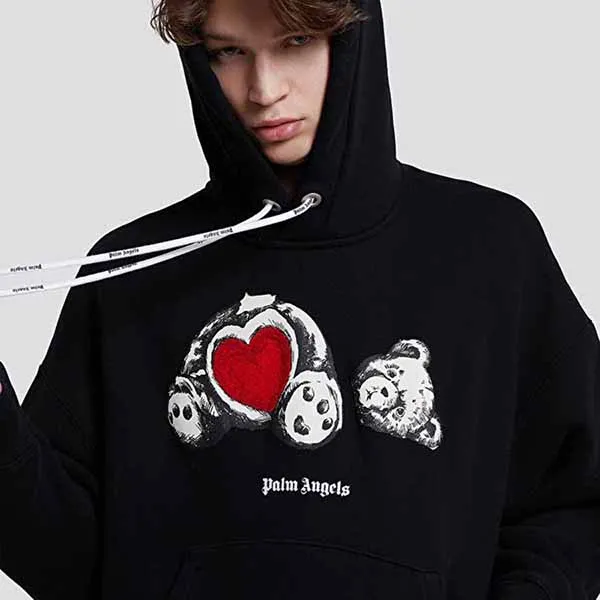 Áo Hoodie Nam Palm Angels Bear In Love PMBB058S21FLE0101001 Màu Đen Hoạ Tiết
