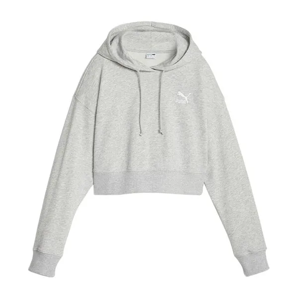 Áo Hoodie Puma Classics Women's Cropped Hoodie 621409_04 Màu Xám Nhạt - Thời trang - Vua Hàng Hiệu
