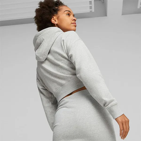 Áo Hoodie Puma Classics Women's Cropped Hoodie 621409_04 Màu Xám Nhạt - Thời trang - Vua Hàng Hiệu