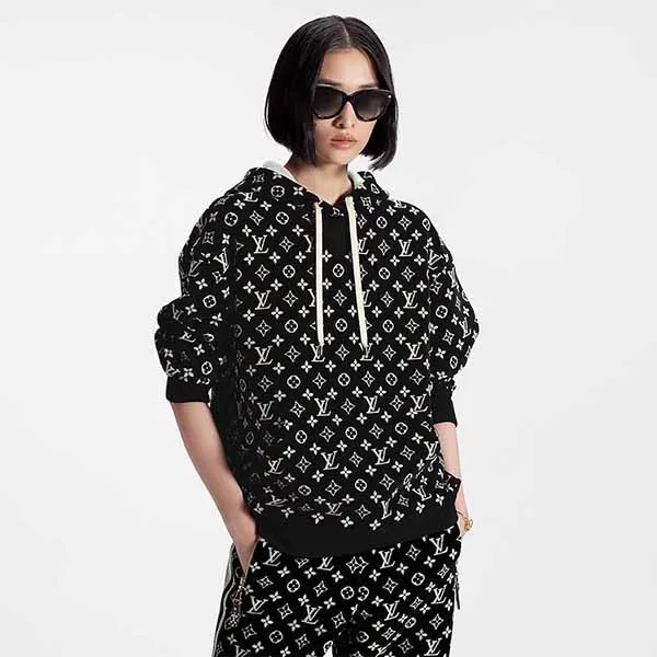 Áo Hoodie Nữ Louis Vuitton LV Monogram 1AAKV0 Màu Đen Hoạ Tiết - Thời trang - Vua Hàng Hiệu