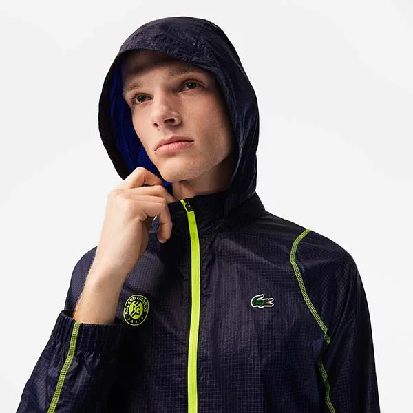 Áo Khoác Gió Nam Lacoste Men’s Sport Roland Garros Edition Post-Match Jacket BH6382 - ZWI Màu Xanh Navy Size 44 - Thời trang - Vua Hàng Hiệu