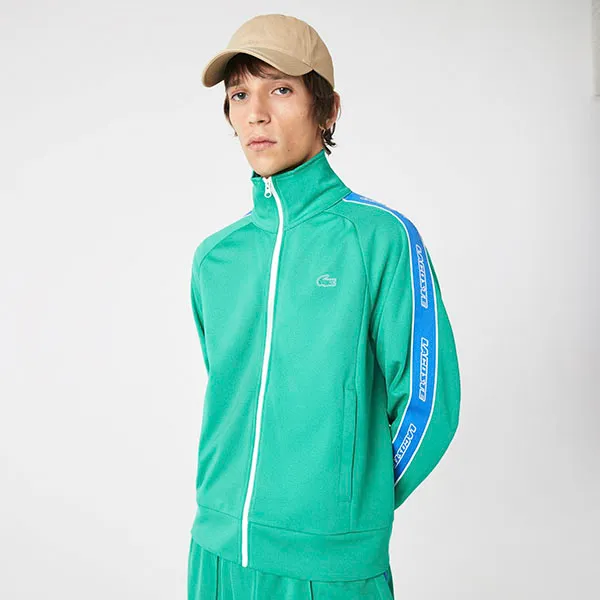 Áo Khoác Lacoste Héritage High Neck Zip SH008151HD2 - PC04 Màu Xanh Green Size L