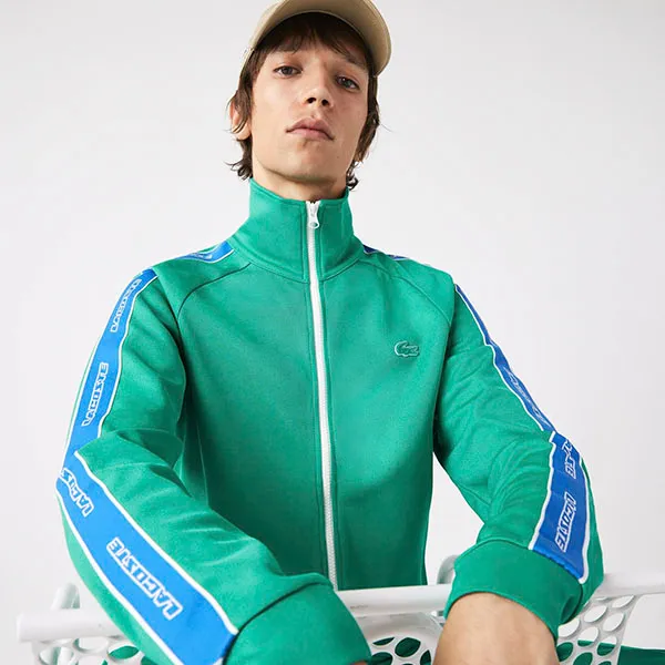 Áo Khoác Lacoste Héritage High Neck Zip SH008151HD2 - PC04 Màu Xanh Green Size L