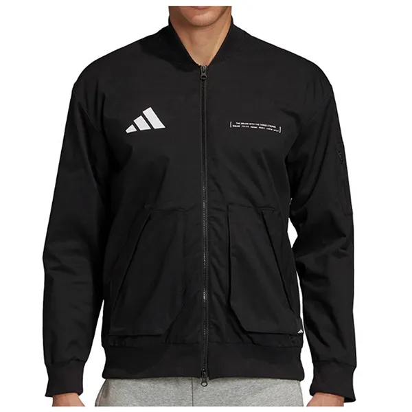 Áo Khoác Nam Adidas GLK52 Men's Athletics Pack Twill Bomber Jacket Màu Đen Size M