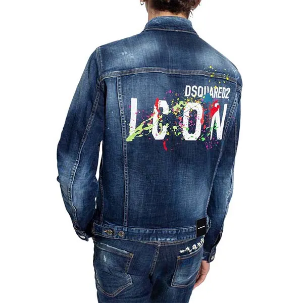 Áo Khoác Nam Dsquared2 Icon Printed S79AM0041 Màu Xanh Size 46